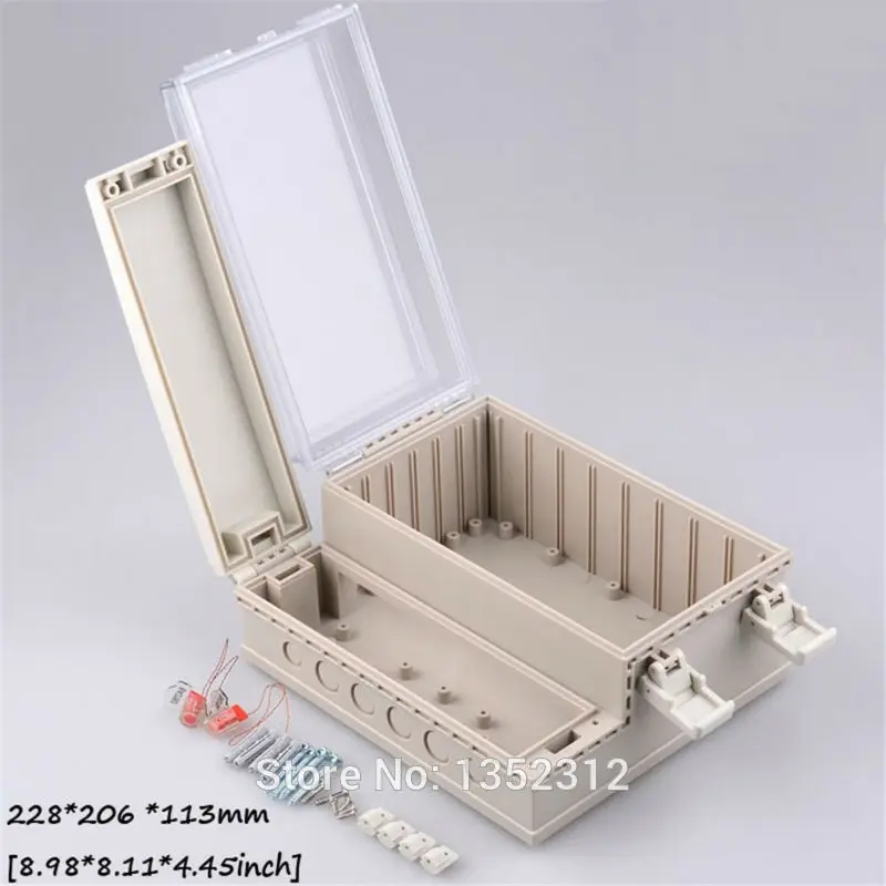 228*206*113mm IP68 waterproof plastic box for electronic housing DIY project box sealed control box PLC instrument junction box