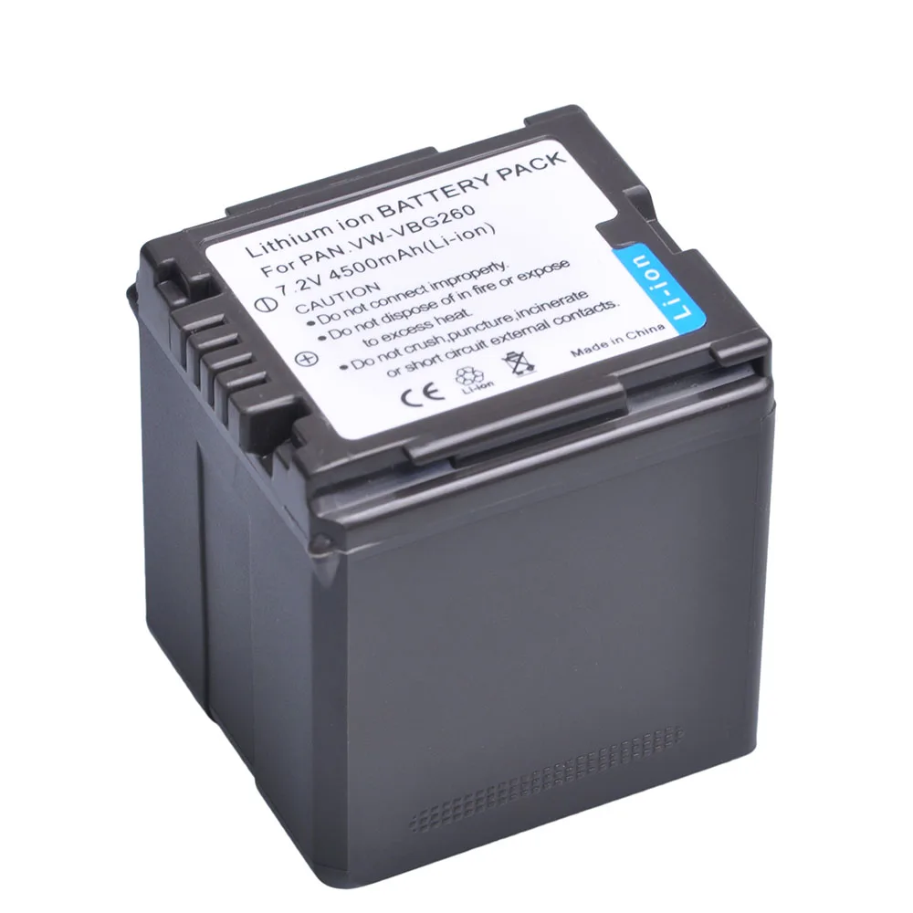 4500mAh VW-VBG260 VW-VBG130 VW-VBG070 bateria do baterii Panasonic AG-AC7 AG-AF100 HDC-SD10 HDC-HS9 HDC-HS20 SDR-H40 SDR-H48 HDC-TM20