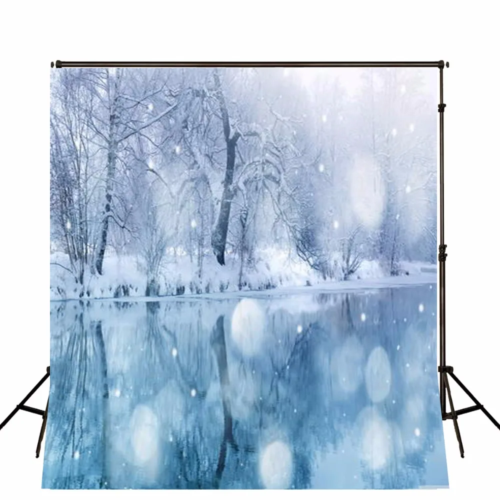 

VinylBDS Backdrops Photo Winter Snow Romantic Backgrounds For Photo Studio Sparking Toile De Fond Studio Photo