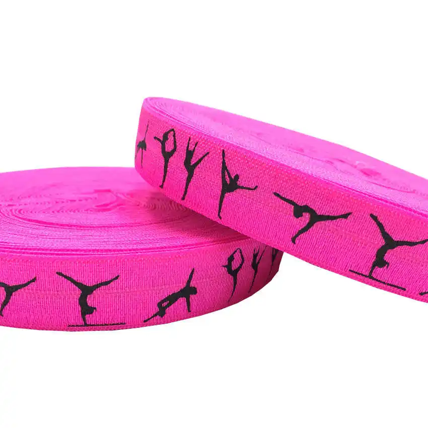 10 Yards 5/8'' bunter Gymnastik-Druck, umklappbar, elastisch, dehnbar, für Mädchen, Haargummi, Zubehör, DIY, handgefertigtes Gurtband – Detail 10