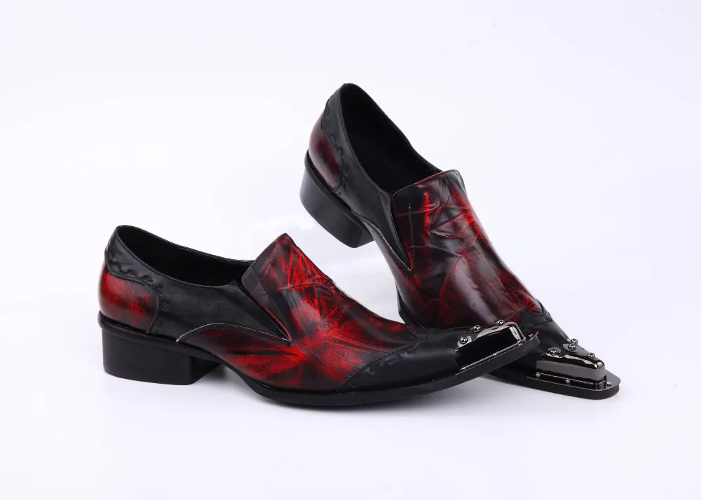 Choudory 2024 Handmade Pointy mens dress shoes red studded loafers oxford shoes for men plus size flats men shoes leather