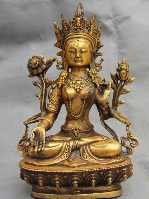 

bir 004441 Tibet Copper Bronze Gild White Tara Kwan- Boddhisattva Buddha Godess