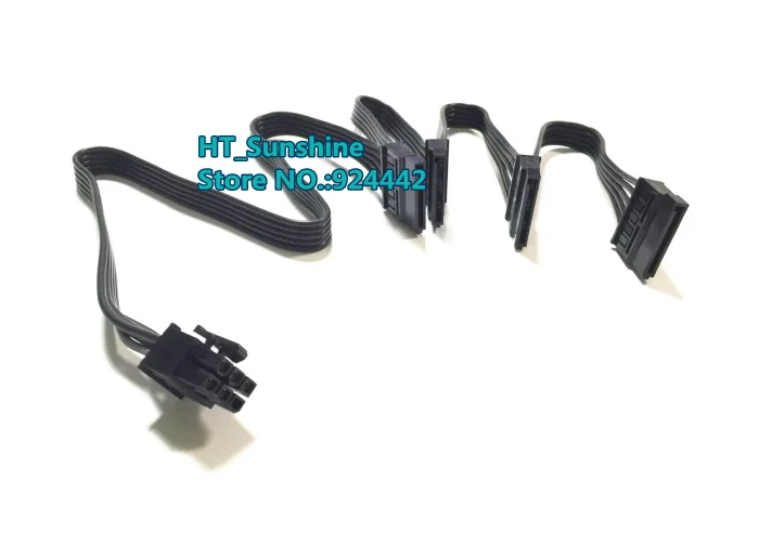 

PCI-E 6 Pin Male 1 to 4 SATA 15 Pin Modular Power Supply Cable 15pin Port Multiplier for Seasonic X-650 X-750 X-850 series