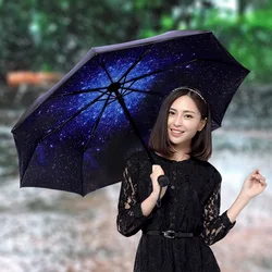 Creative Starry Sky Arts Umbrella Female Parasol Outdoor Travel Sun Umbrellas windproof  Rain Umbrellas for Men kids Women