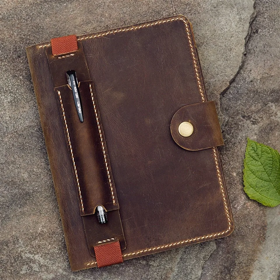 Personalized real genuine leather cover case for RHODIA pad