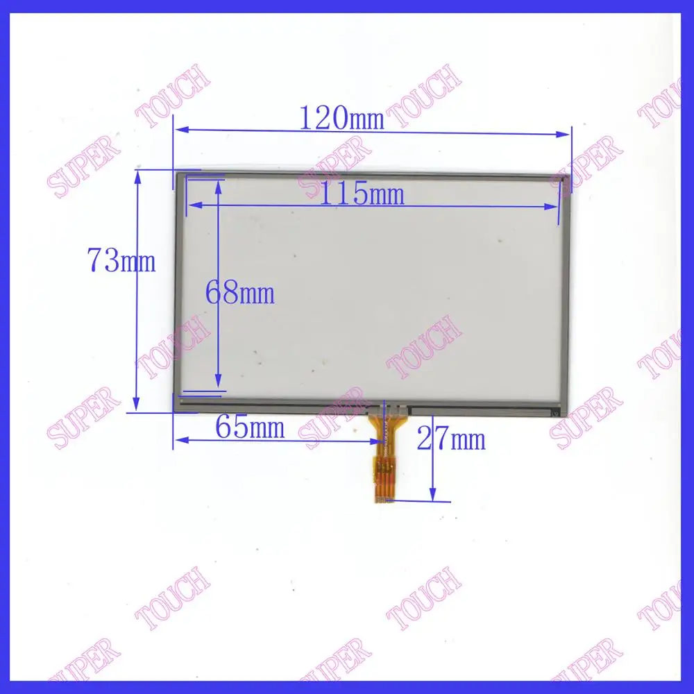 5 inch 120*73 four wire resistive touch screen navigation screen universal five inch touch screen