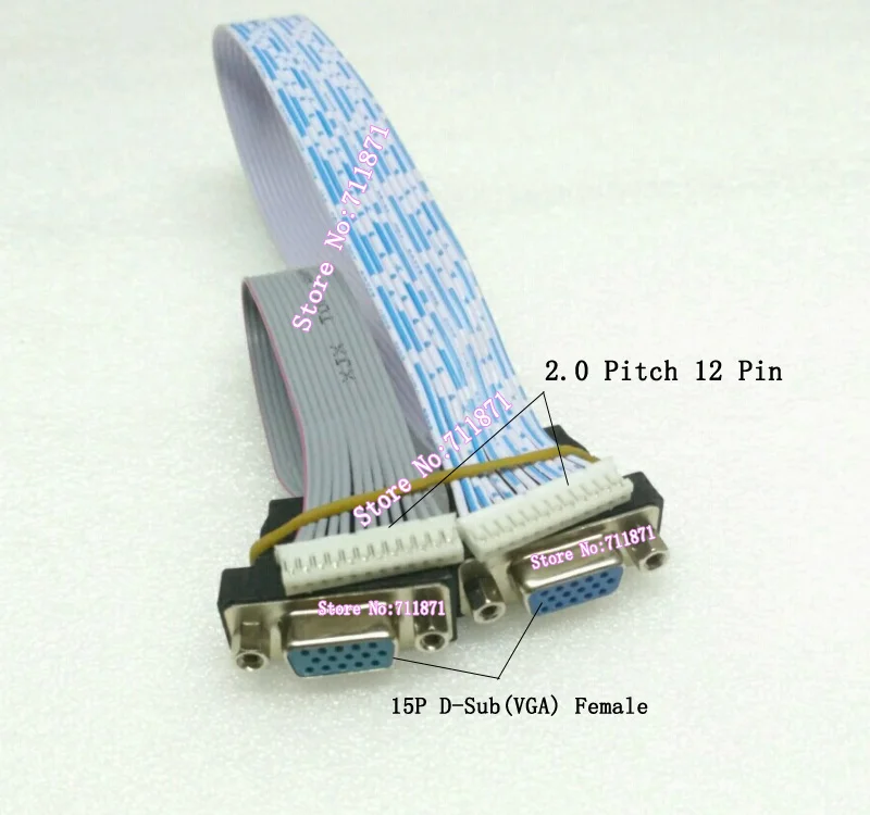 12P to 15P VGA D-Sub Female Cable Line 12Pin 15P VGA Line Cable 12P 15Pin VGA D-Sub Cable Line 12P 15P DIY Monitor TV Video line