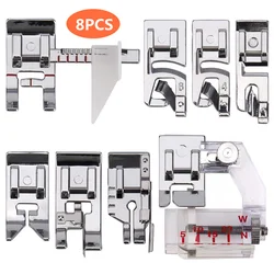 8Pcs Domestic sewing accessories Hemming Presser Foot Set Narrow Rolled Hem Presser Feet Kit for Brother Singer Sewing Machines