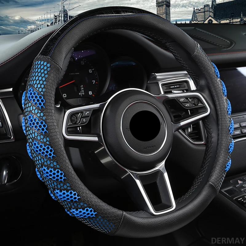 3D Leather Silica Gel Car Steering Wheel Cover Giving You Comfortable Driving Durable Breathable Auto Interior Accessories