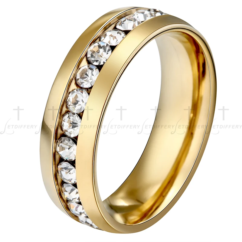 Letdiffery 316L Stainless Steel Charm 6MM  Rings For Couple 4 Colors Ring Anniversary Gifts Jewelry for Men Women
