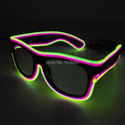 Nowy projekt jasne okulary 5 styl miga drutu EL okulary nowość LED neon liny latarka na Halloween, Cosplay Party