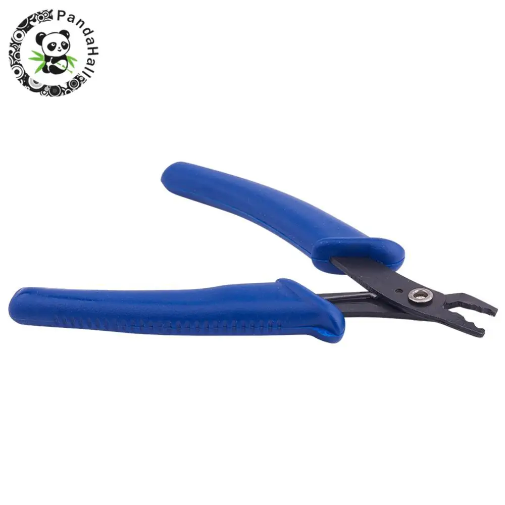 45# Steel Jewelry Tools Crimper Pliers for Crimp Beads, RoyalBlue, Gunmetal, 130x65x10.5mm