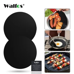 WALFOS 2pcs Reuseable Non-stick Mat Pan Fry Liner Sheet Cooking Wok Sheet Pad Kitchen BBQ Baking Mats Cooking Tool Round