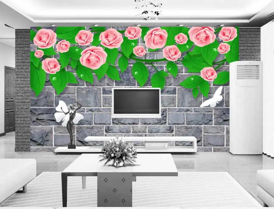 Custom large murals,3D stereoscopic rose fashion wallpaper papel de parede,restaurant living room TV wall 3d room wallpaper