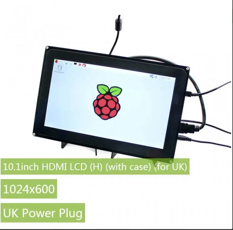 10.1inch HDMI LCD (H) (with case) (For UK) 1024x600Touch Screen Supports Multi mini-PCs, Multi Systems, Multi Interface