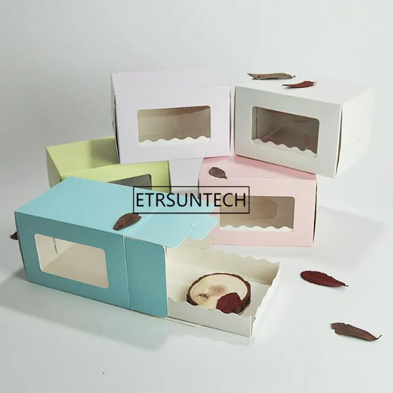 cake box with window swiss roll cake boxes kraft paper baking packaging box wedding kids birthday party supplies