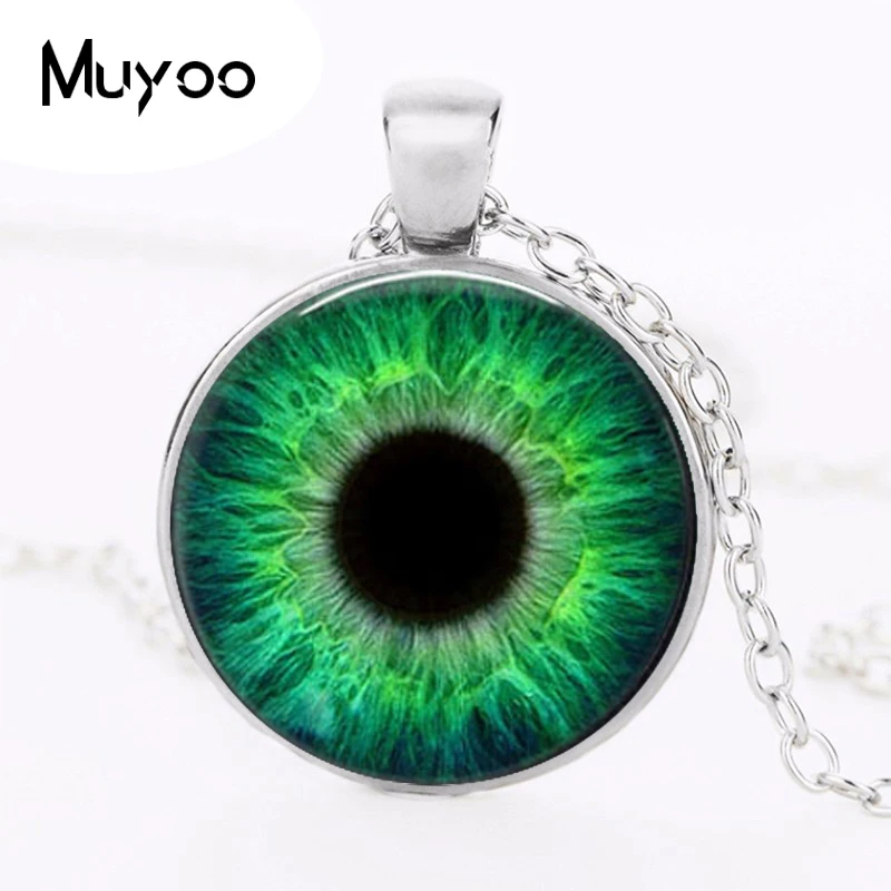 Retail cat\'s eye crystal pendant necklaces personality dragon eye glass dome pendant necklace black choker jewelry necklace HZ1