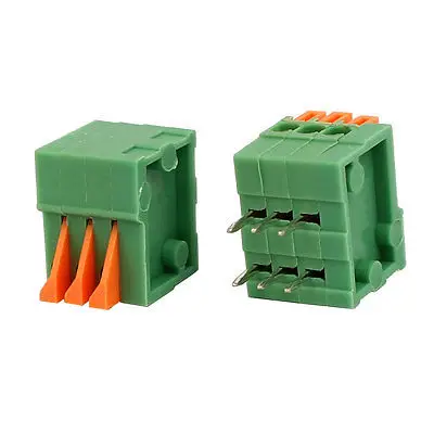 10pcs KF141R 150V 2A 2.54mm Pitch 3P Spring Terminal Block for PCB Mounting