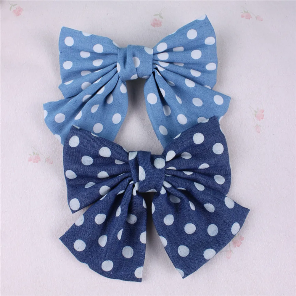 1PCS Large Hair Bow  For Girl Hair Clips Striped Fabric   Barrette  Women   Fashion Hair Accessories