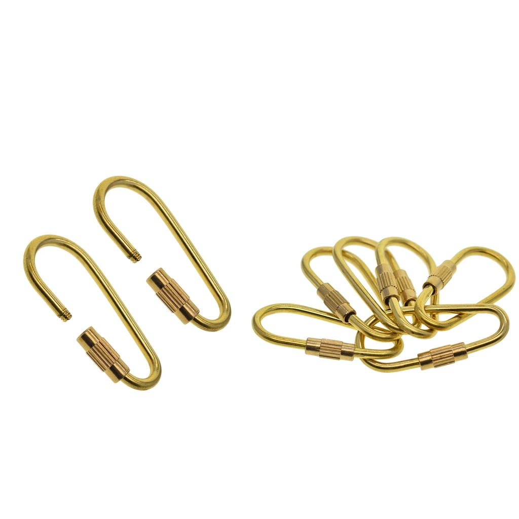 2/6pcs Durable Brass Screw Lock Key Ring Key Chain Ring Oval Shape Simple Style Keychain for Jewelry Making Bag Craft