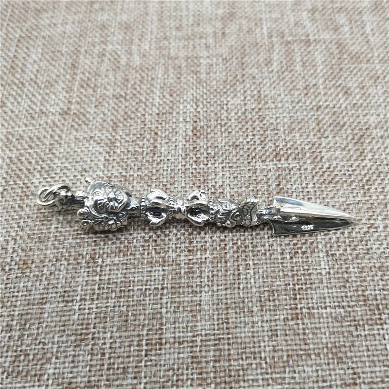 925 Sterling Silver Trimurti Phurba Pendant