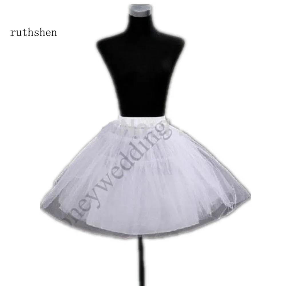 Rustshen – jupon court à 3 couches en Tulle blanc, longueur aux genoux, Crinoline, sous-jupe DS0816, en Stock