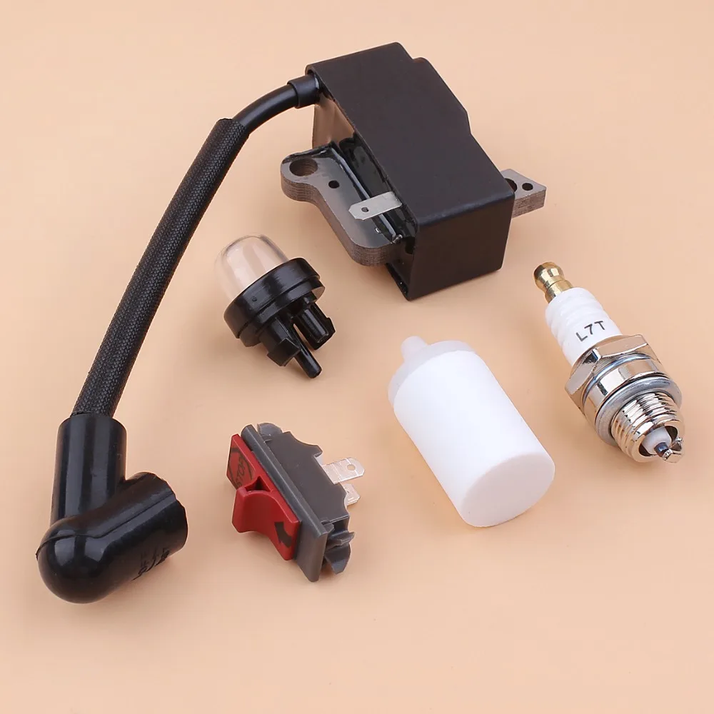 Ignition Coil On/Off Switch Spark Plug Primer Bulb Kit Fit For Husqvarna 235R 232R 232L 240RJ Brush Cutter Trimmer 537038501