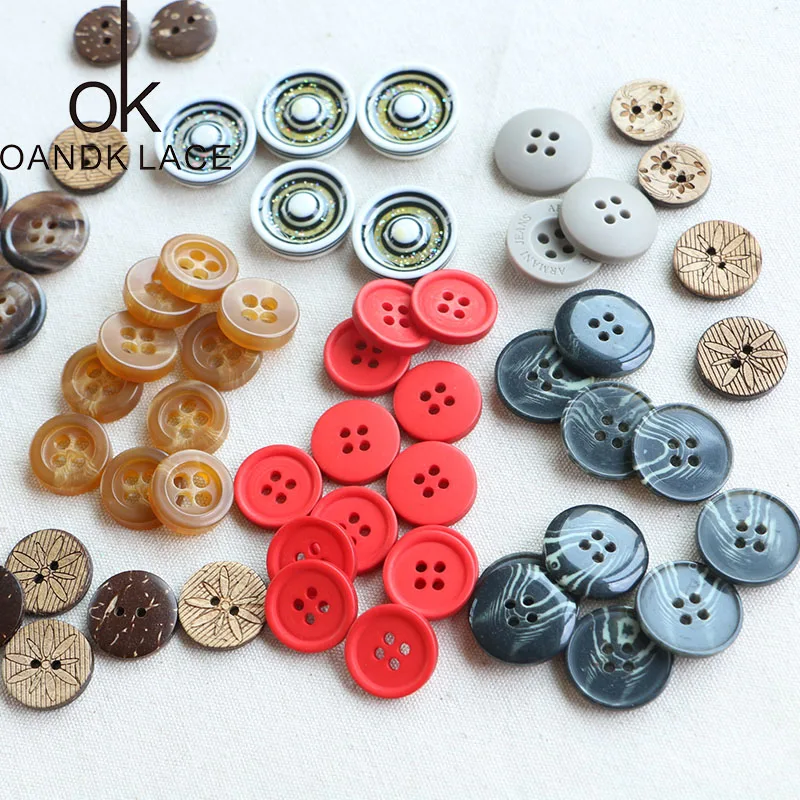 10-18MM 20PCS   buttons round matte resin buttons double-sided button coat button windbreaker button