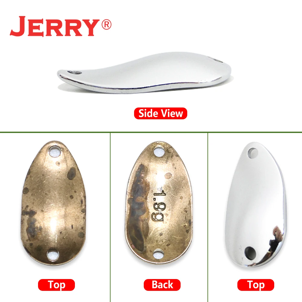 Jerry Gemini 50pcs 1g 1,8g 2g 3,5g 4,2g,4.5g Unpainted Blank Micro Trout Spoons Brass Metal Bait Pesca Blinker Spinner