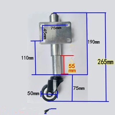 Imagem -04 - Mute Door Spring Gate Wheel Heavy Duty Alto e Baixo Choque Telescópico Roda de Ferro 55 mm Comprimento Stretchable Pol