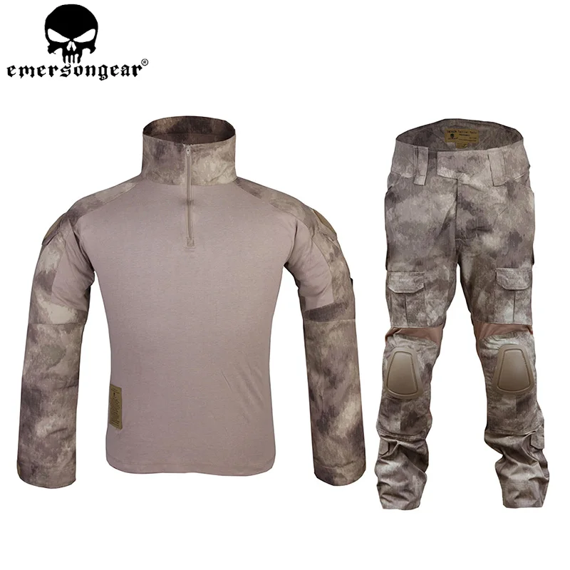 EMERSONGEAR Gen2 BDU Combat Suit Camouflage Uniform Tactical Shirt Pants with Elbow Knee Pads Hunting Clothing Atacs EM6912