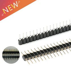 5 Pair Connector Pin Header Strip 5pcs Male + 5pcs Female Header Single Row 40 Pin 2.54mm Pin Connector Strip Round Needle 1x40