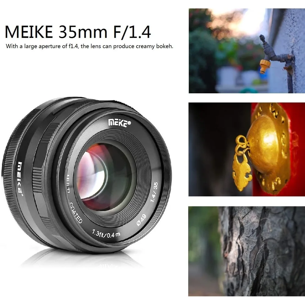 

Meike 35mm f1.4 Manual Focus lens for Sony E-mount A7R A7S A6500 A7/Fuji X-T2 X-T3/Canon EOS-M M6 /M4/3 Mirrorless Camera +APS-C