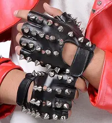 Guanto in ecopelle con rivetti punk per bambini kids DS dancing Rock and roll jazz rivet glove R388