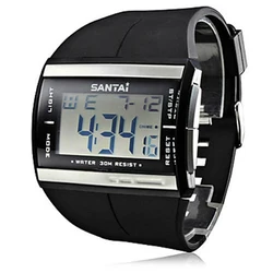 Relojes electrónicos a prueba de agua para hombres, reloj Digital LCD deportivo de moda, correa de goma de buceo, reloj de pulsera deportivo para nadar