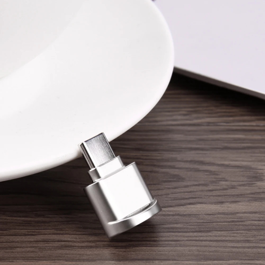 Mini Metal Aluminum Alloy Type-C Card Reader Portable Key Ring USB 3.1 Type C Micro SD TF Memory OTG Cardreader for Mobile Phone