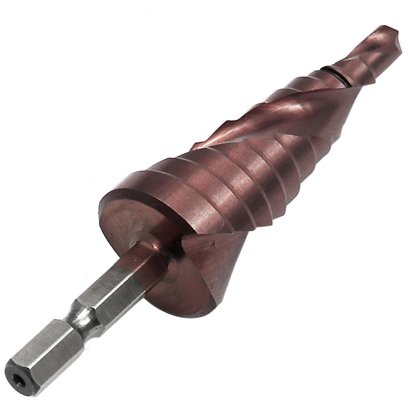 HSS Co M35 Spiral Grooved Center Drill Bit Pagoda Shape Hole Cutter 6-24mm Carbide Titanium Step Cone Drill Bit
