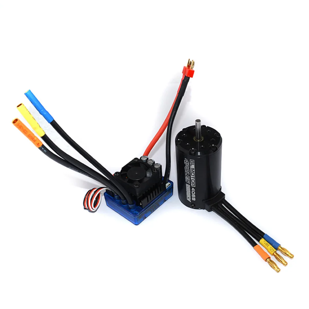 Rc Brushless Impermeabile Sensorless Motore 4068 2050KV 2650KV 1900KV 1700KV 1400KV con 120A ESC Per 1/8 RC Auto Parti di Automobili