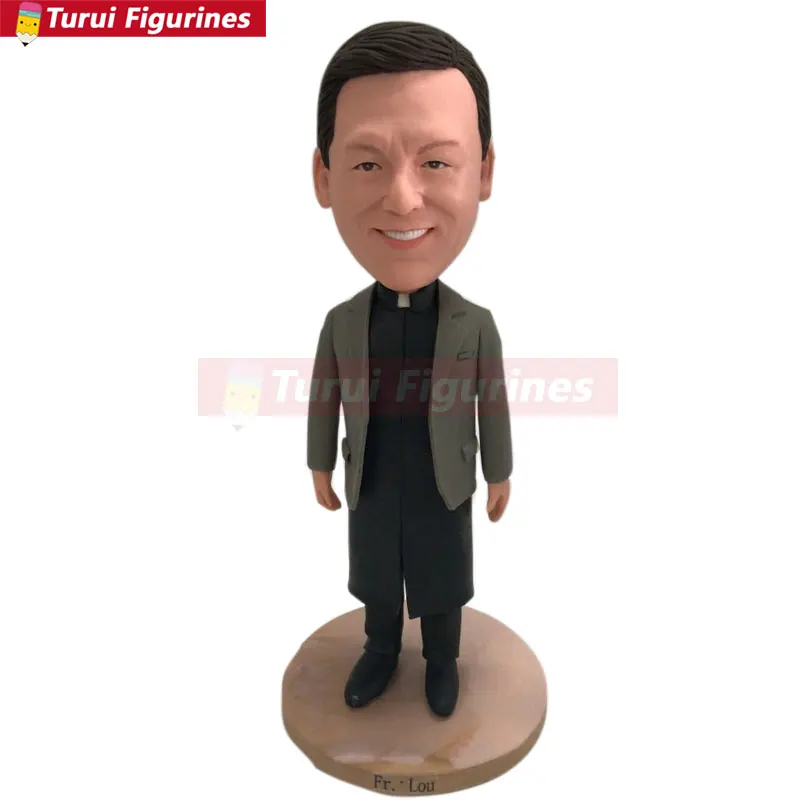 Male Officiant Preist Pastor Minister Reverend Rev Father Personalized Gift Preist Bobble Head Preist Birthday Cake Topper Preis