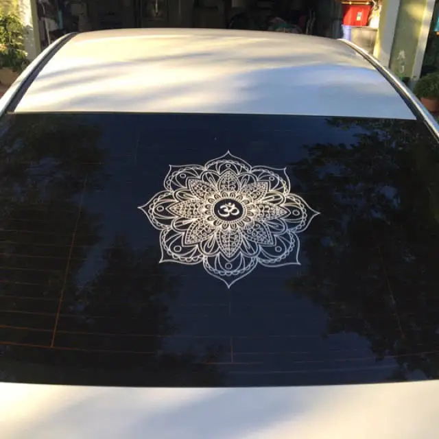 Klasyczna Mandala naklejka samochodowa OM Mandala naklejka joga naklejka wystrój w stylu Boho mandala kwiat naklejka naklejka ścienna home Decor salon A754 — zdjęcie 3