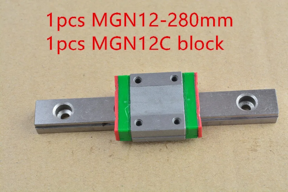 MR12 12mm lineaire geleiderail MGN12 280mm met MGN12C of MGN12H slider blok lager 1 pcs