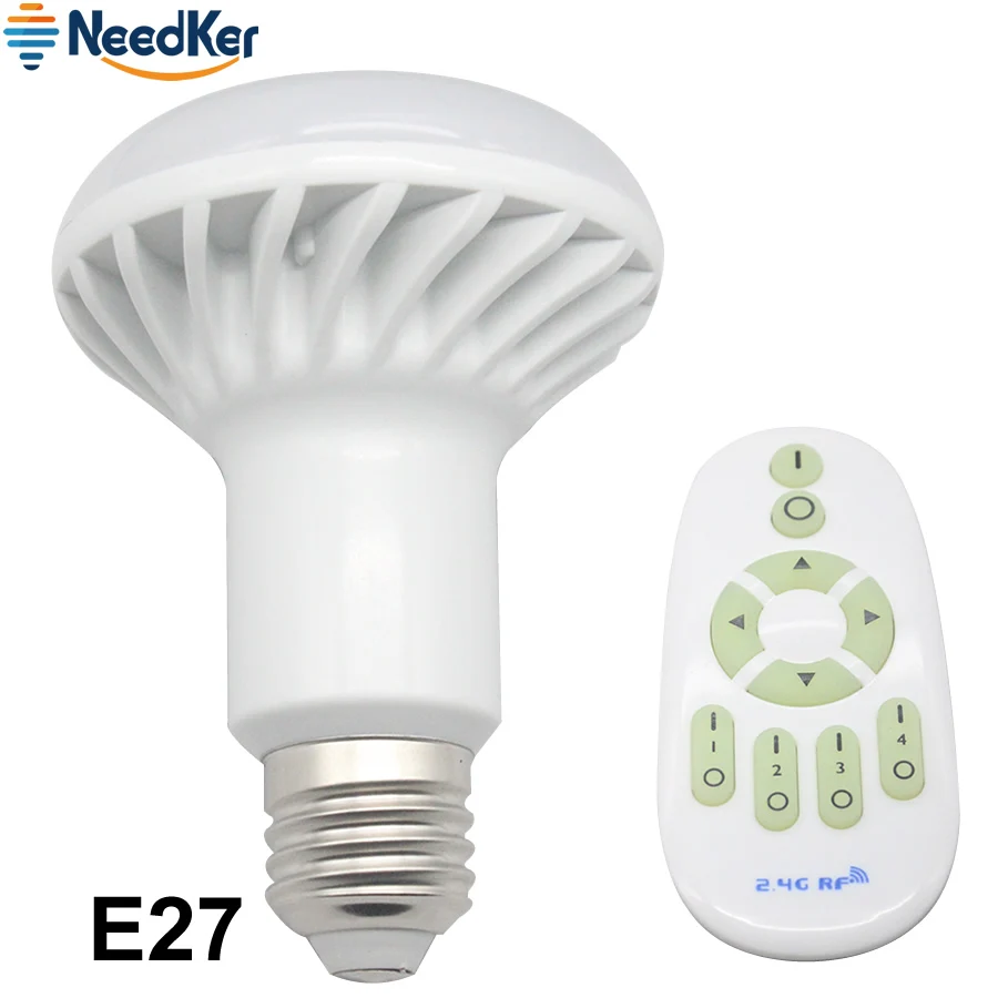 Needker regulável 2.4ghz sem fio rf controle remoto bombillas lâmpada led e27 smd5730 7w ac 220v 230v 240v conduziu a iluminação do bulbo