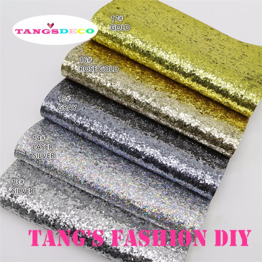 10 PCS/SET--20X22CM DIY Hair Bow Material CHUNKY Glitter Leather&Fabric/Synthetic Faux PU Leather