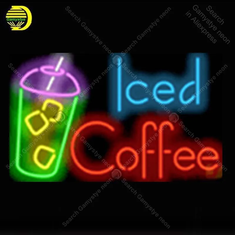 

Iced Coffee Deit Catering Cafe NEON LIGHT SIGN Neon Sign lamp Decorate GLASS Tube BEER PUB Store Display Handcraft Iconic Sign