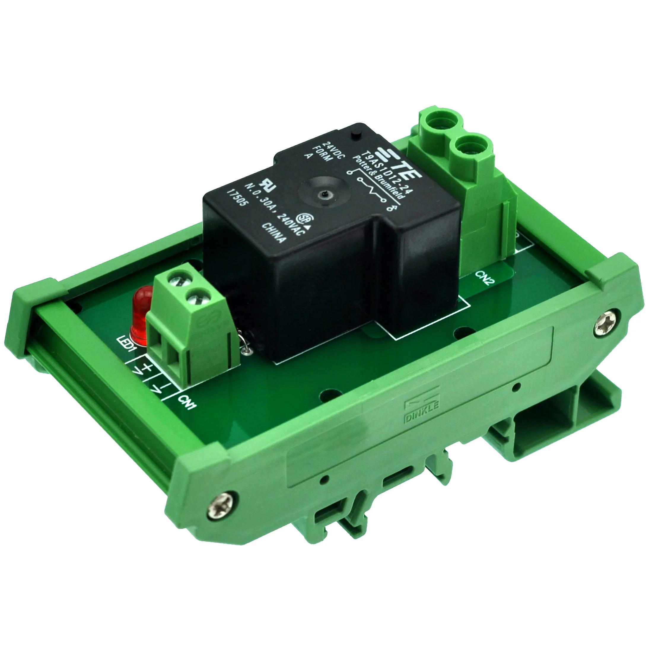 

CZH-Labs DIN Rail Mount 24V Passive SPST-NO 30Amp Power Relay Module.