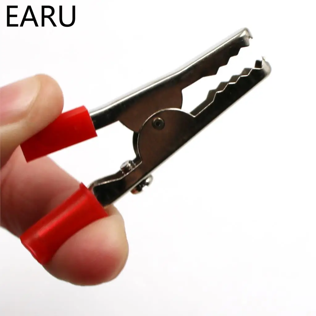 Hot 10pcs 50mm Plastic Handle Test Probe Metal Alligator Clips Connector Connect Socket Plug for Battery