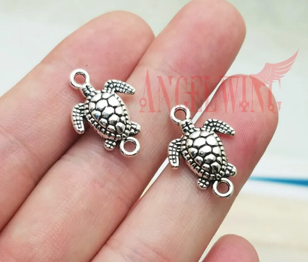 

30pcs/Lot--21x14mm Antique Silver Plated Sea Turtle Connector Charms Ocean Life Pendants For Diy Supplies Jewelry Making