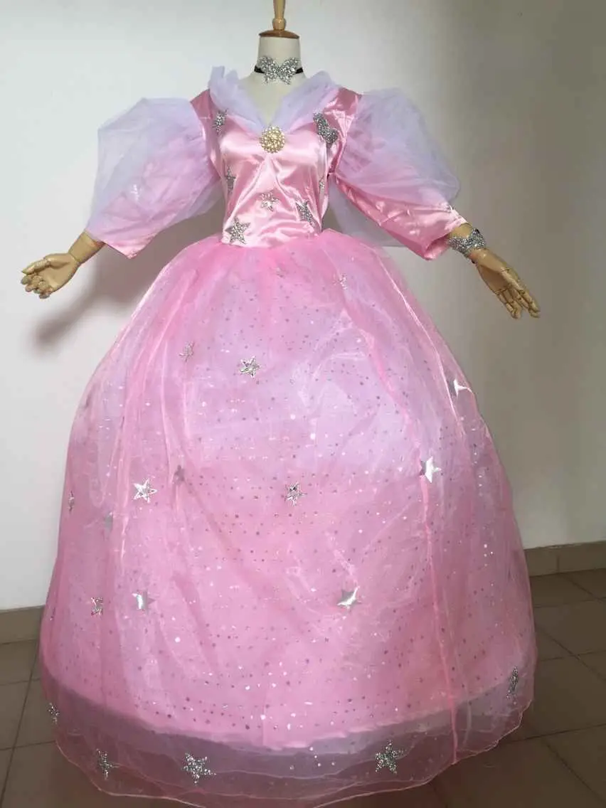 Glinda dress  Glinda Fairy Godmother Cosplay Costumes dress for Halloween pink fairy dress Witch Costume custom made