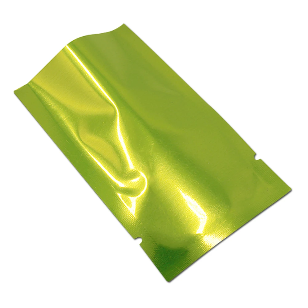 

Green Open Top Flat Aluminum Foil Bag Vacuum Packing Pouch Heat Seal Mylar Bags Food Packaging Wholesale 2000Pcs/Lot 6 Sizes