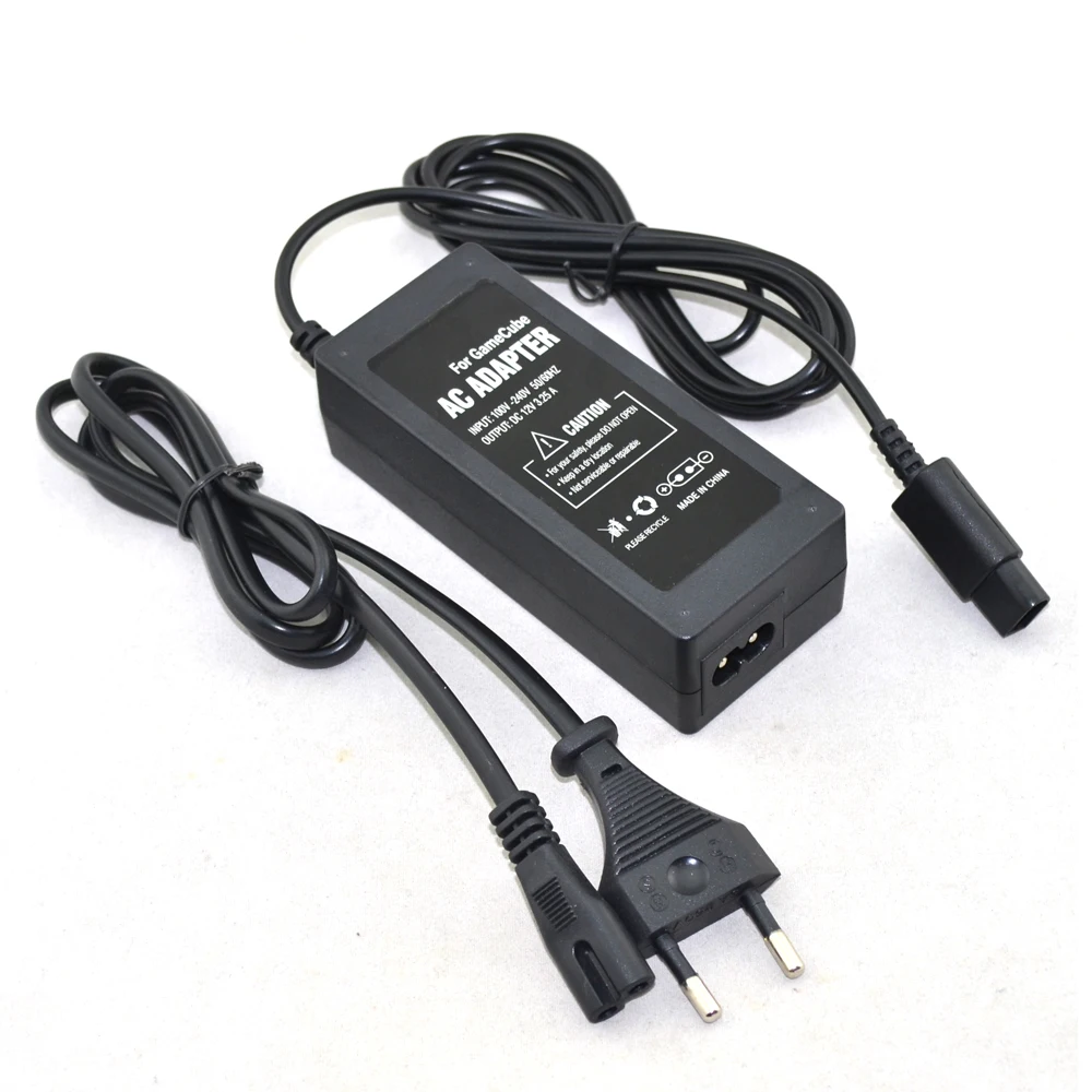 EU Plug AC adapter 100-240 power supply Adapter for Gamecube/N-G-C console with power cable/cord